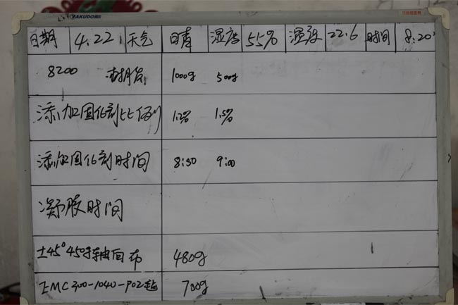 記錄操作時間、材料、工作環境及天氣等詳細數據